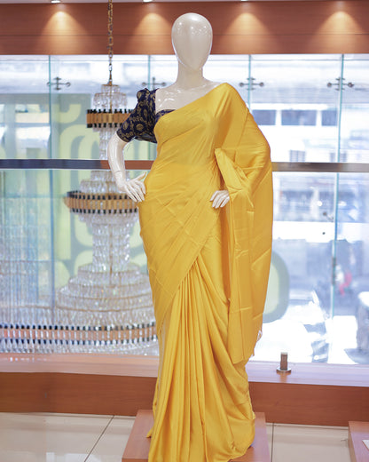 Diwali Special Blackberry Silk Plain Saree with Tone to tone Embroidery Blouse -D20(D)