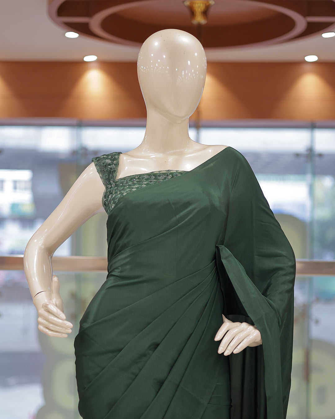 Diwali Special Blackberry Silk Plain Saree with Tone to tone Embroidery Blouse -D21