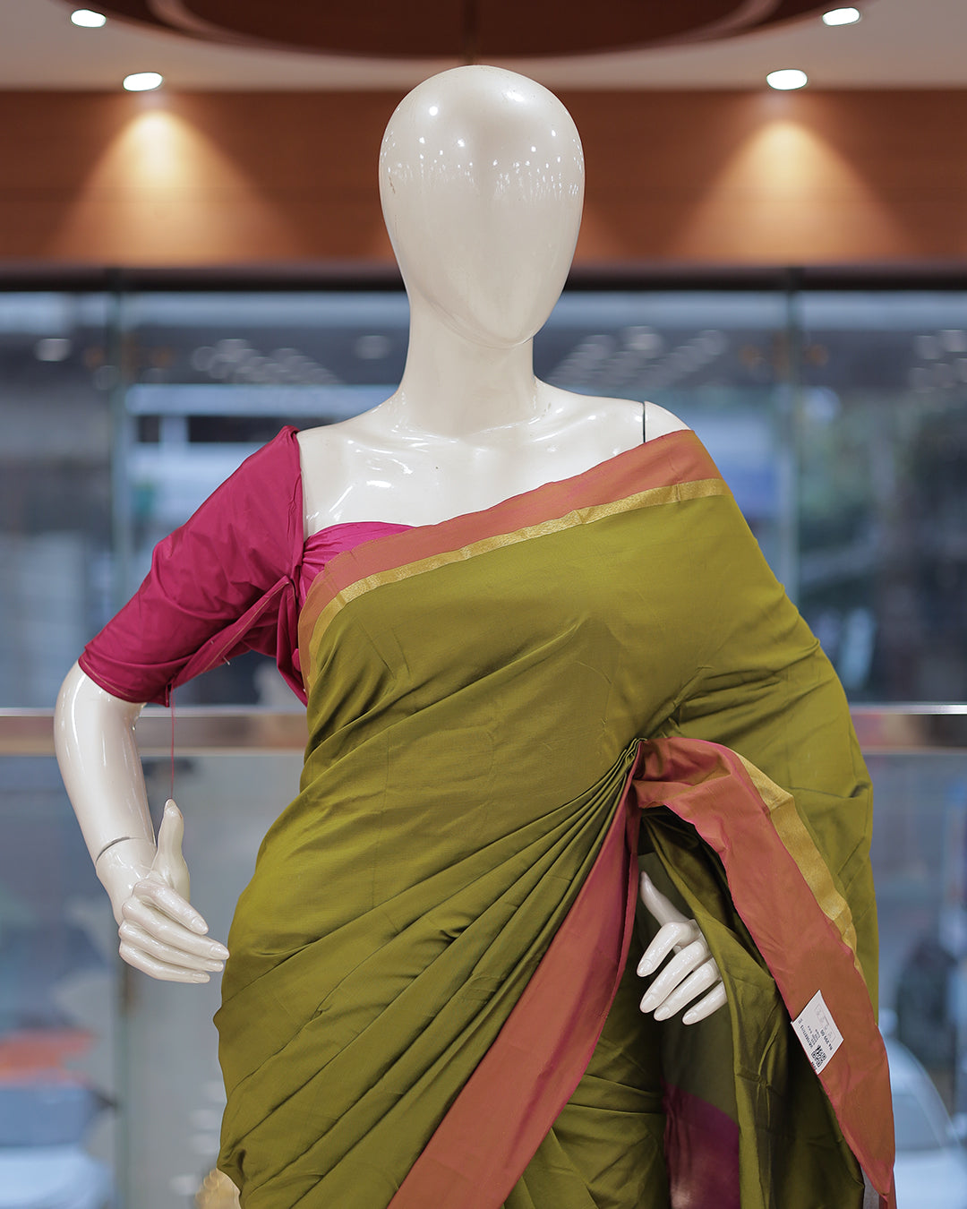 Diwali Special Arani Silk Plain Saree with Contrast Blouse Blouse -D26