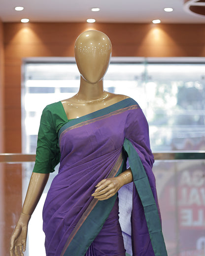 Diwali Special Arani Silk Plain Saree with Contrast Blouse Blouse -D26