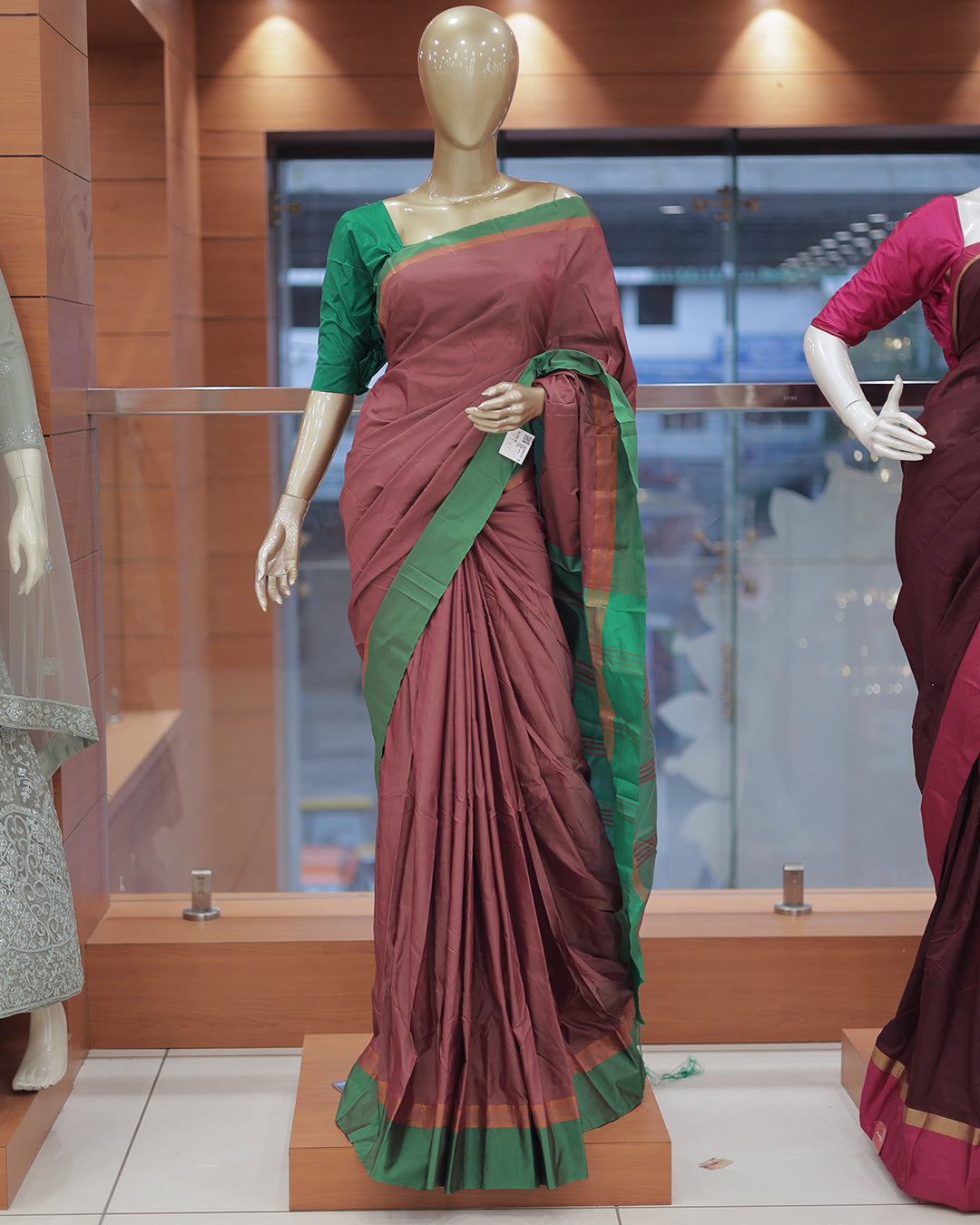 Diwali Special Arani Silk Plain Saree with Contrast Blouse Blouse -D26