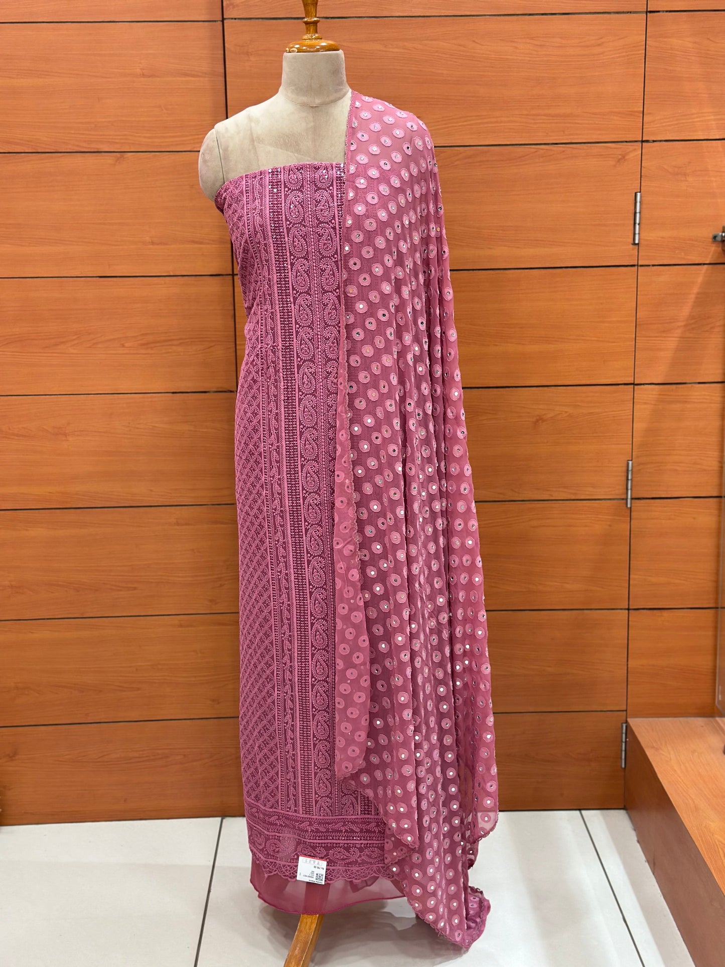 Women's Chikankari Salwar Suit with Mirror Worked Dupatta - 1214