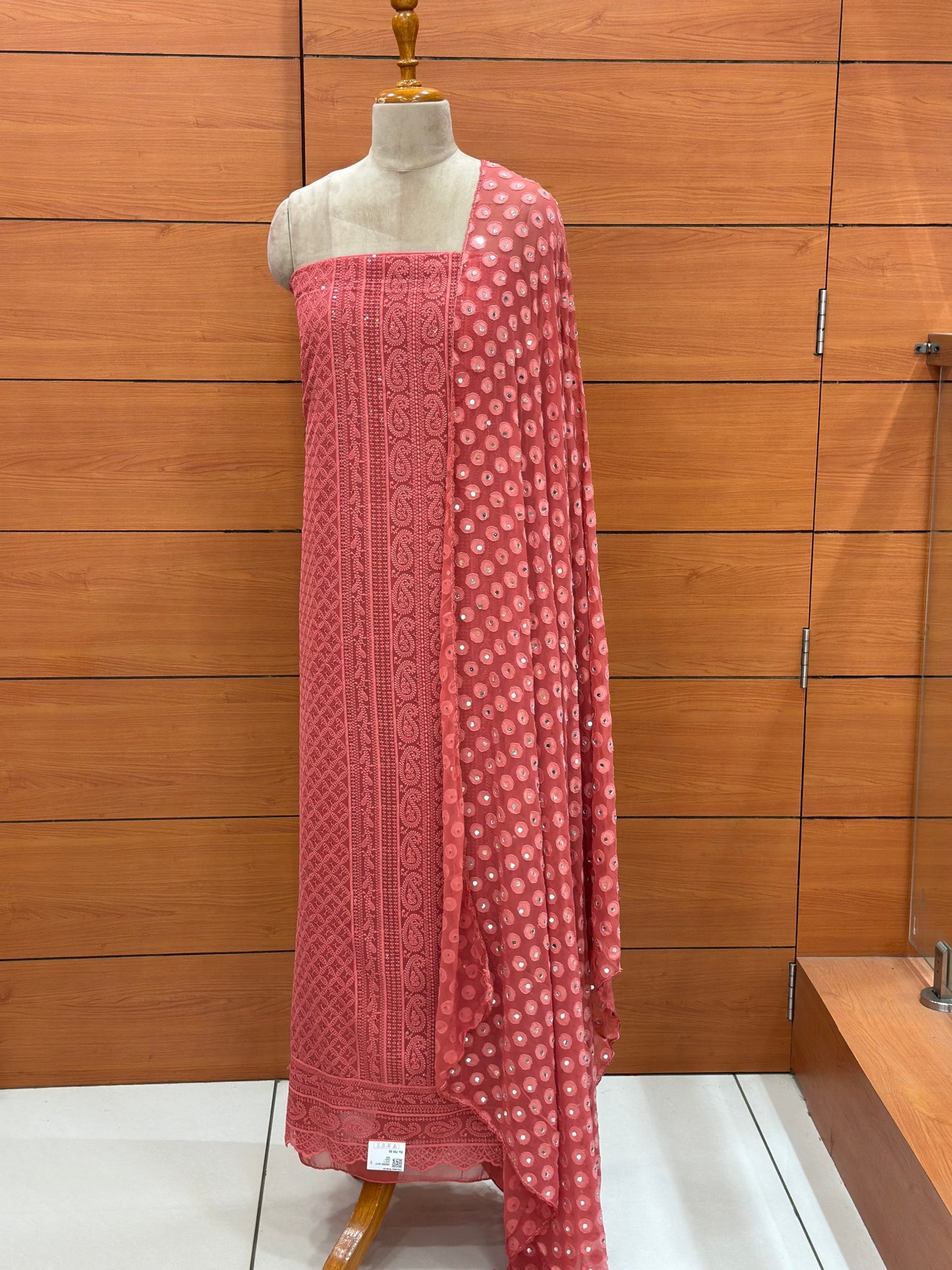 Women's Chikankari Salwar Suit with Mirror Worked Dupatta - 1214