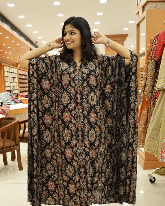 Women's  Rayon Printed Caftan Kurti - G203
