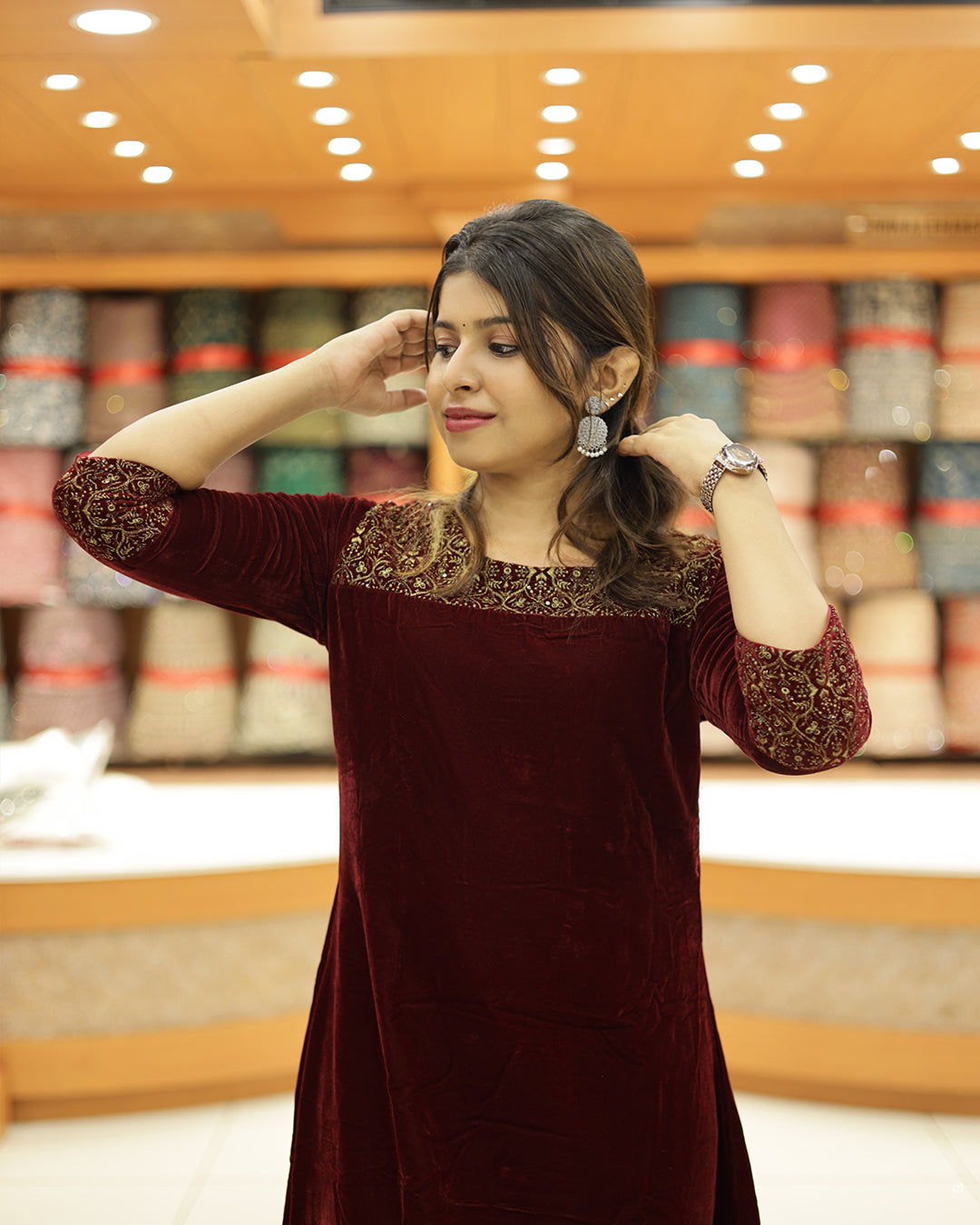 Women's Velvet Kurthi - G206