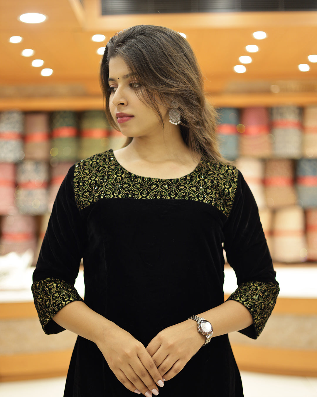 Women's Velvet Kurthi - G206