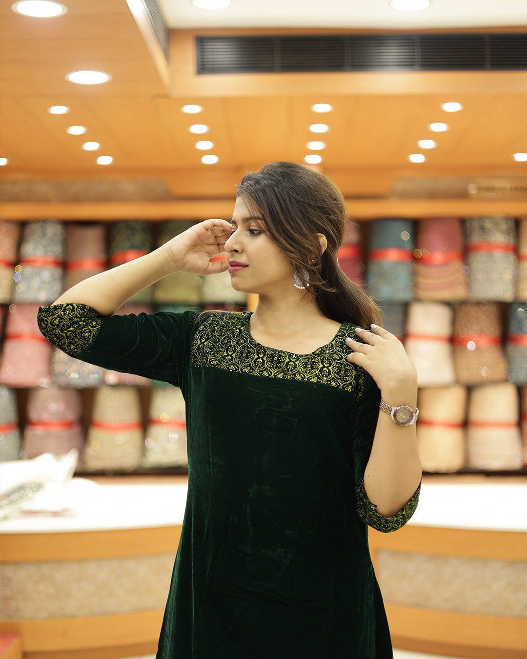 Women's Velvet Kurthi - G206