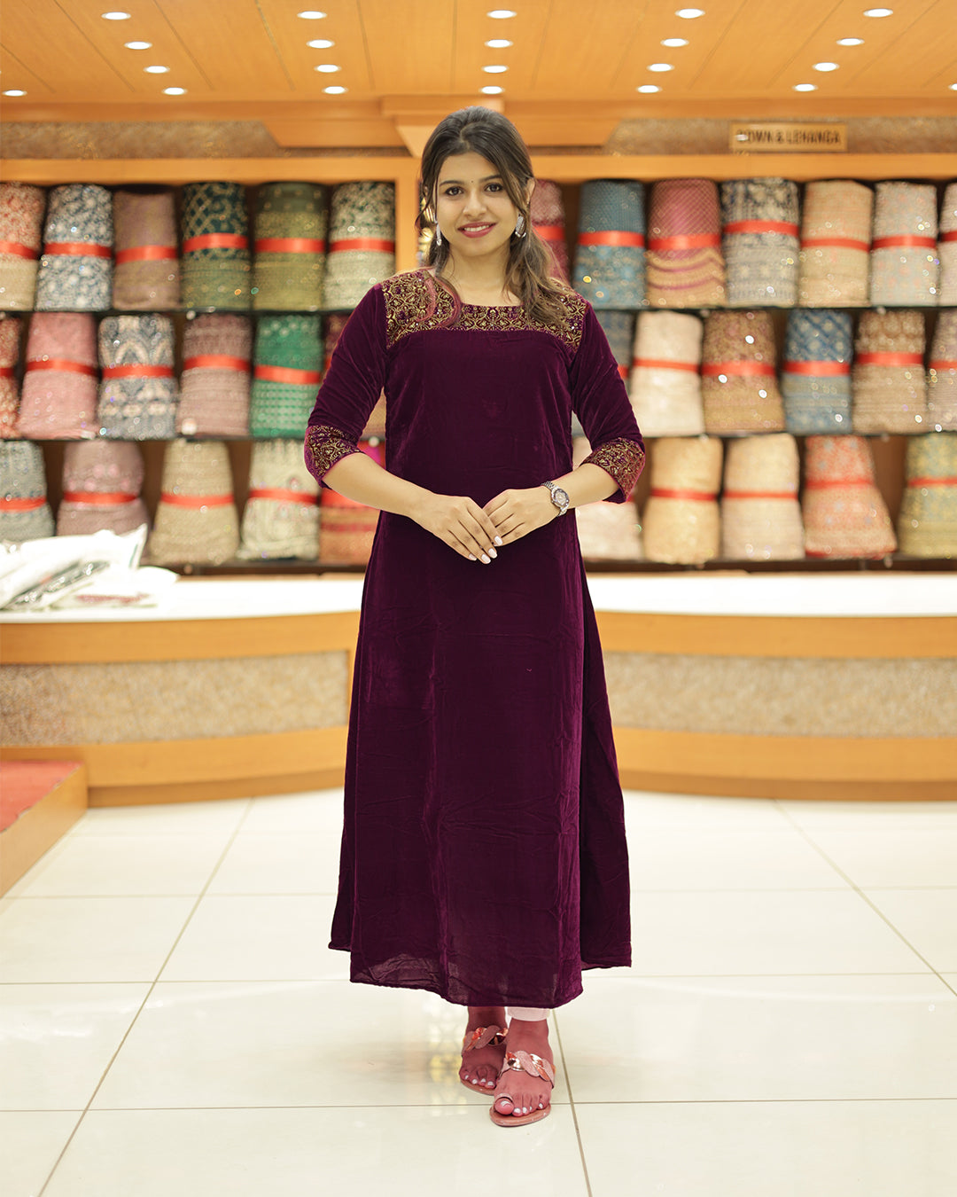Women's Velvet Kurthi - G206