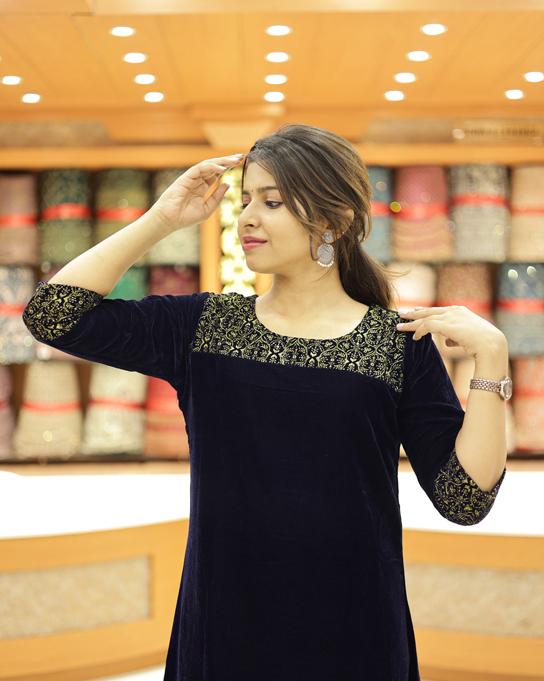 Women's Velvet Kurthi - G206