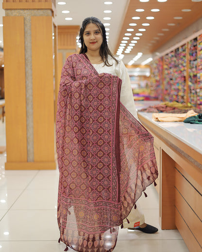 Women's Ajrak print Dupatta  -G271