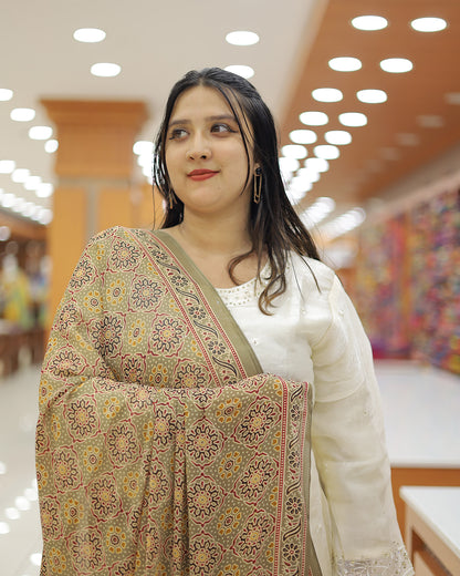 Women's Ajrak print Dupatta  -G271