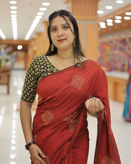 Elegant Embroidered Saree  -G292