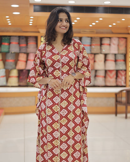Women's Rayon Caftan with handwork  -G305