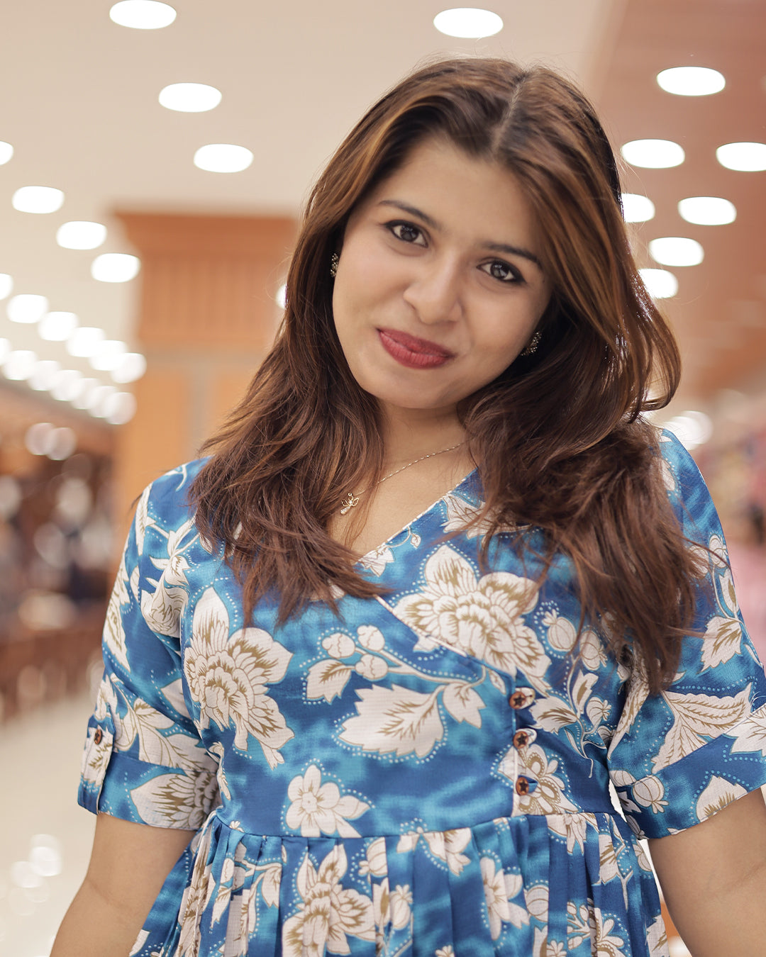 Wrap Style Floral Print Frock - G334