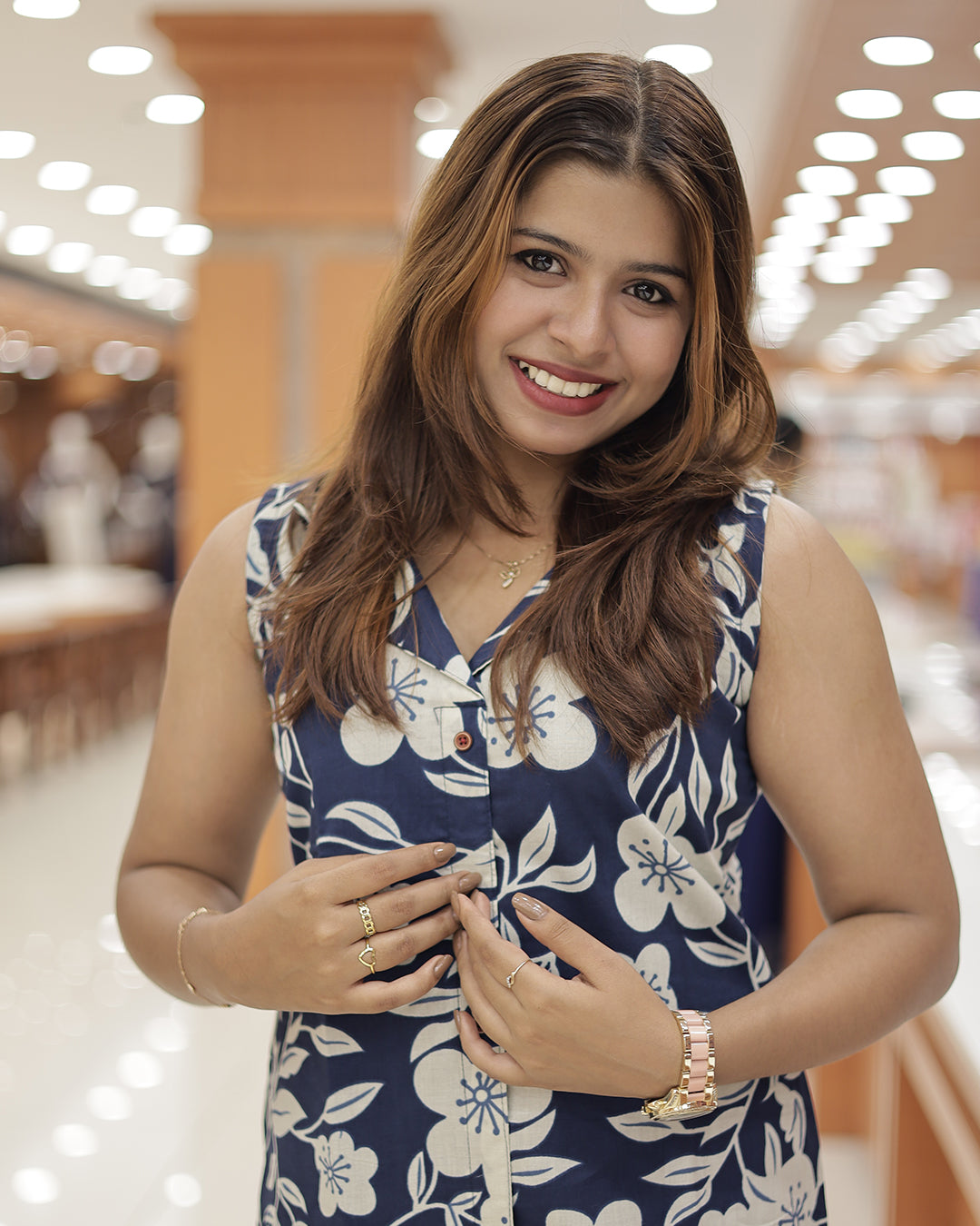 Sleeveless Cotton Kurti for Women with Attached Sleeve Fabric- G336