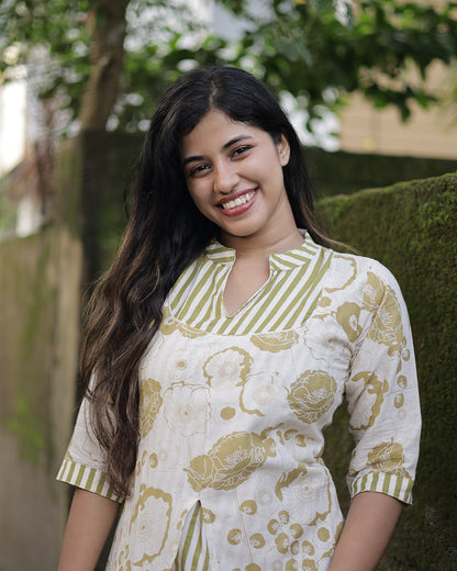 Women's Cotton Floral Kurti Dress -G341