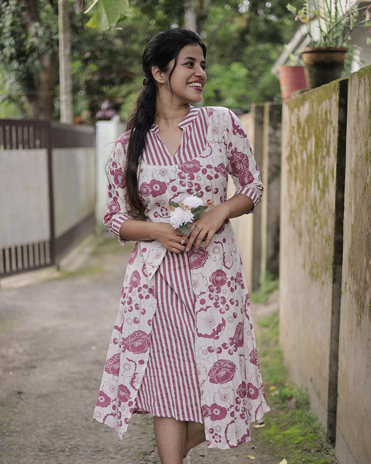 Women's Cotton Floral Kurti Dress -G341