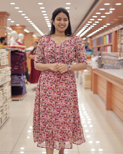 Women's Georgette Printed Frock -G349