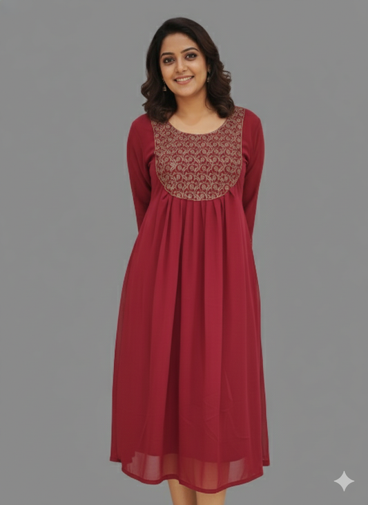 Women's Georgette Aline  kurti- D03