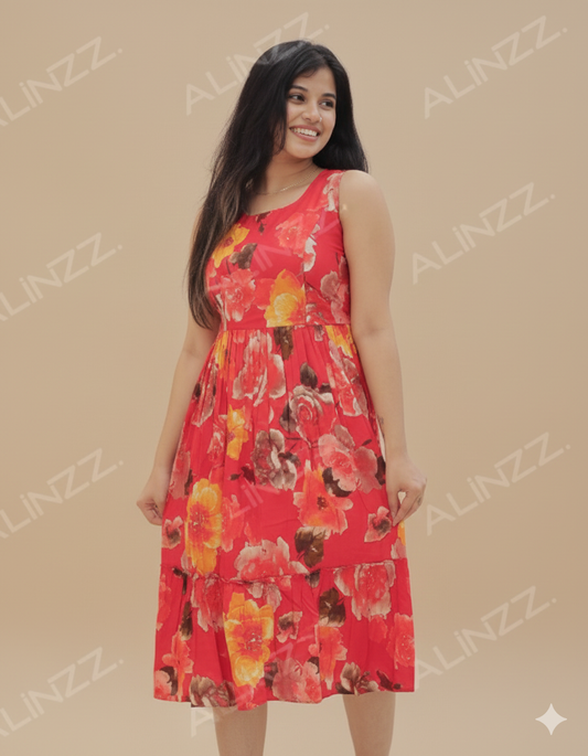 Women's print Frock - R464