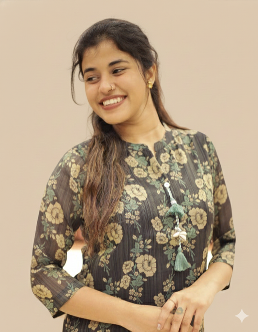 Women's Printed  Kurthi- 1342