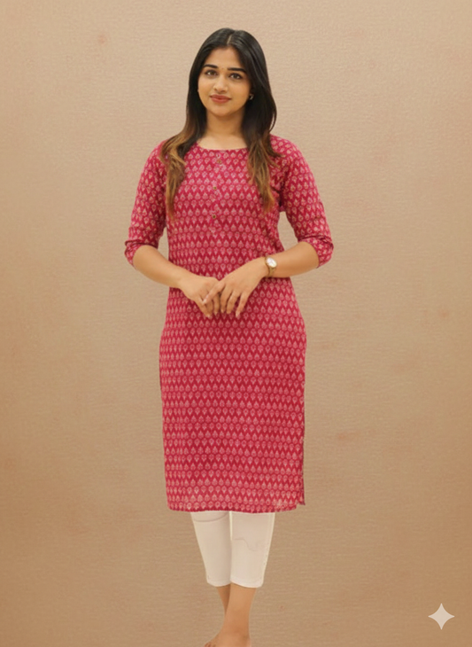 Women's Motif Print Kurti - 1133