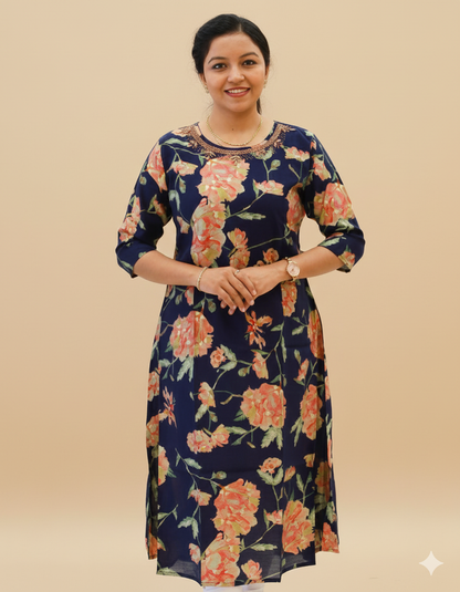 Women's Floral Aline Kurti - 1200