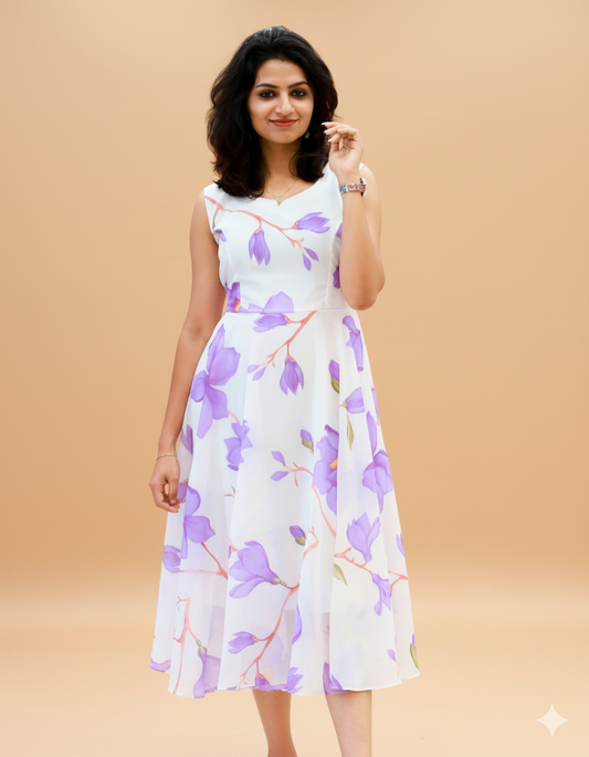 Women's Printed Frock - 1218