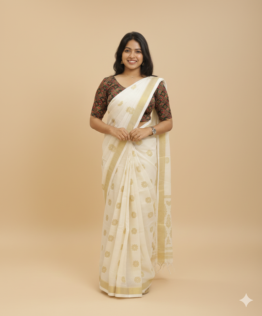 Womens Onam Special kerala set saree -G314/1298/ESR114