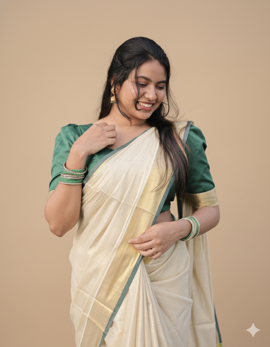 Tissue Kerala Set Saree – Janhvi Kapoor Parem Sundari Movie Look -G353