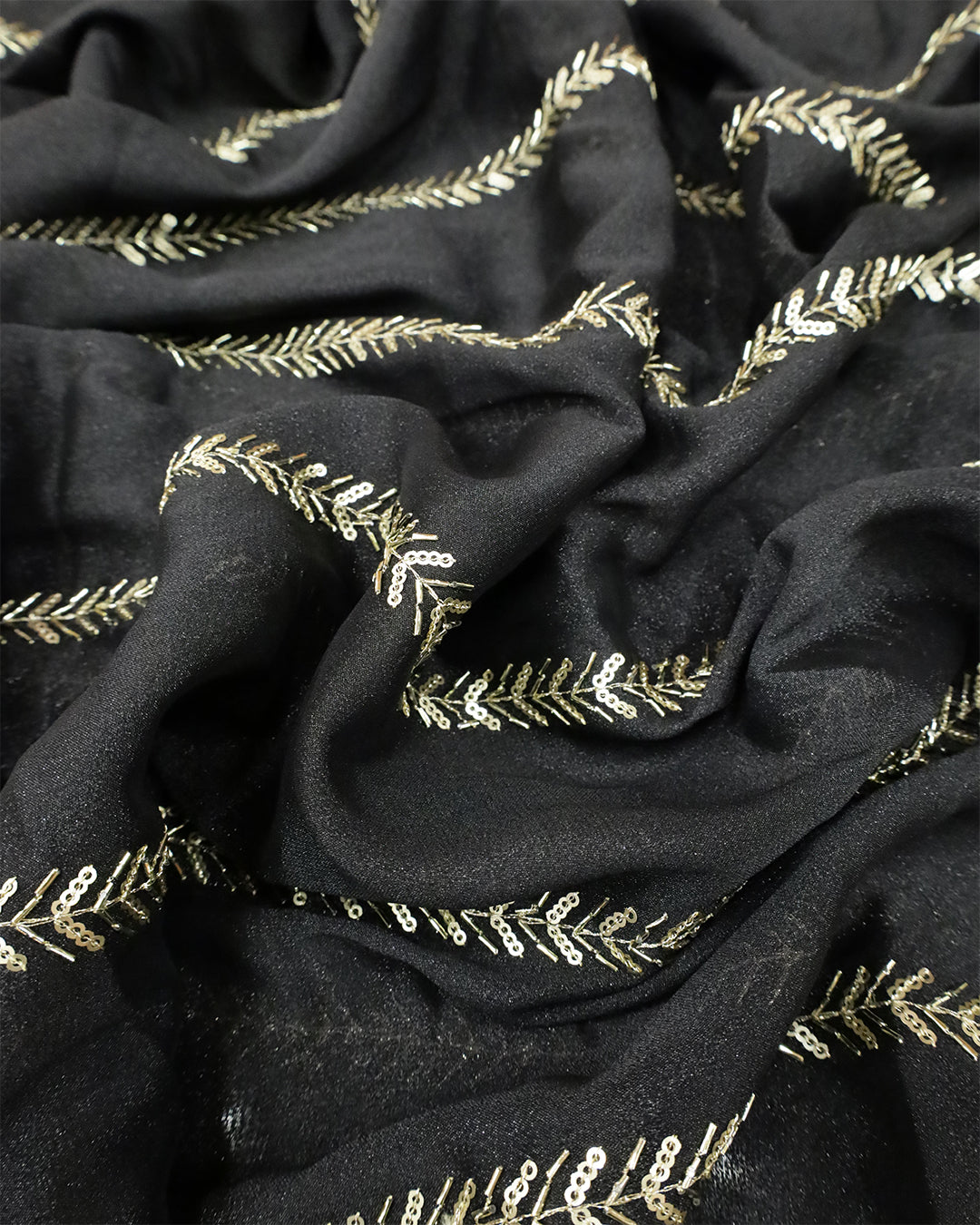 Running Material in Georgette Handwork-G213