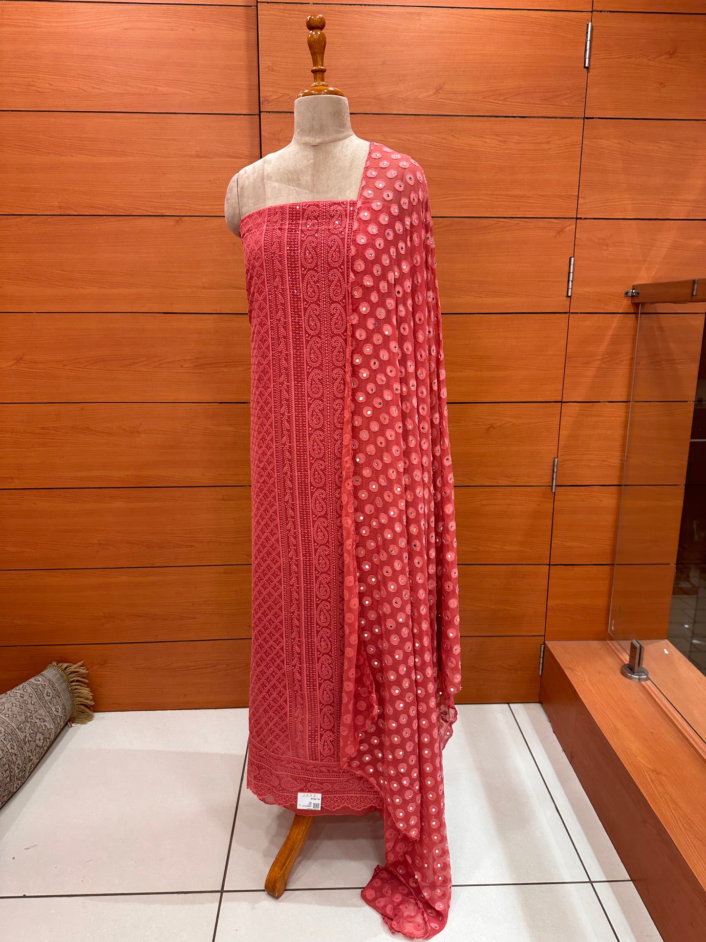 Women's Chikankari Salwar Suit with Mirror Worked Dupatta - 1214