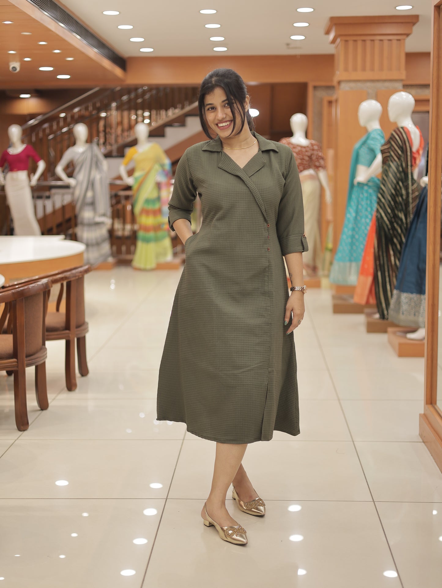 Women's wrap style Aline Kurti -1454