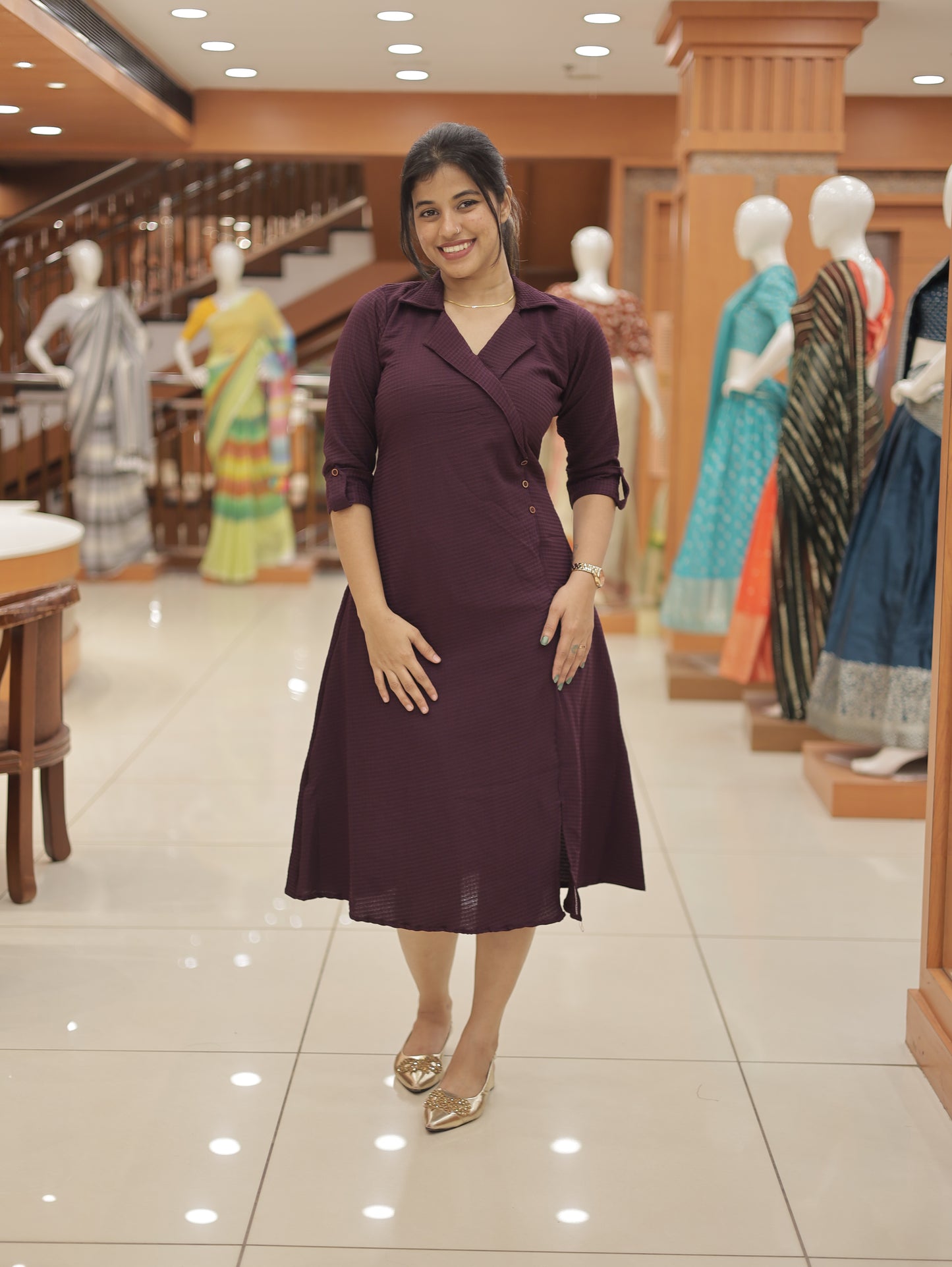 Women's wrap style Aline Kurti -1454