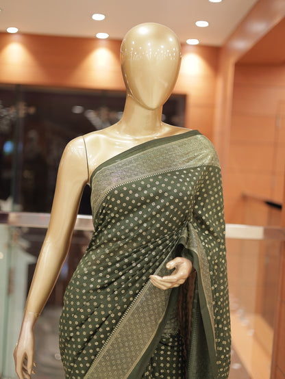 Vichitra Silk Saree with Brocade Border & Butta Design – R588