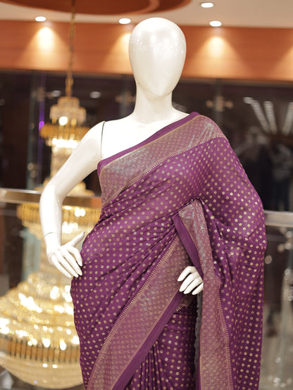 Vichitra Silk Saree with Brocade Border & Butta Design – R588