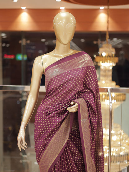 Vichitra Silk Saree with Brocade Border & Butta Design – R588