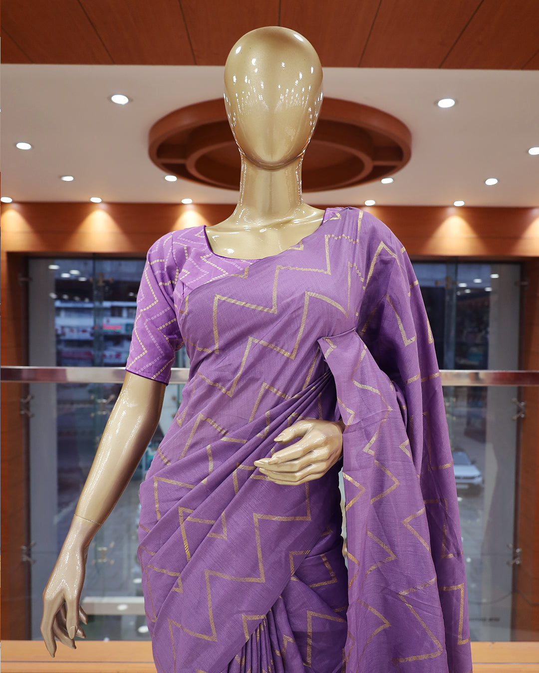 Vichitra Silk Sarees with Golden Stripes - G217