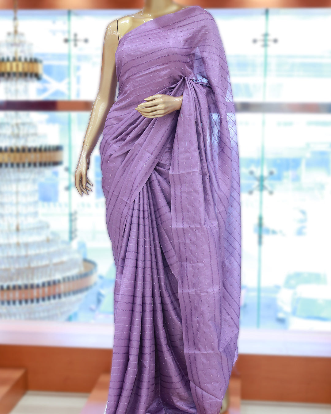Vichitra Silk Sarees (249) - Single Stripes - 1128