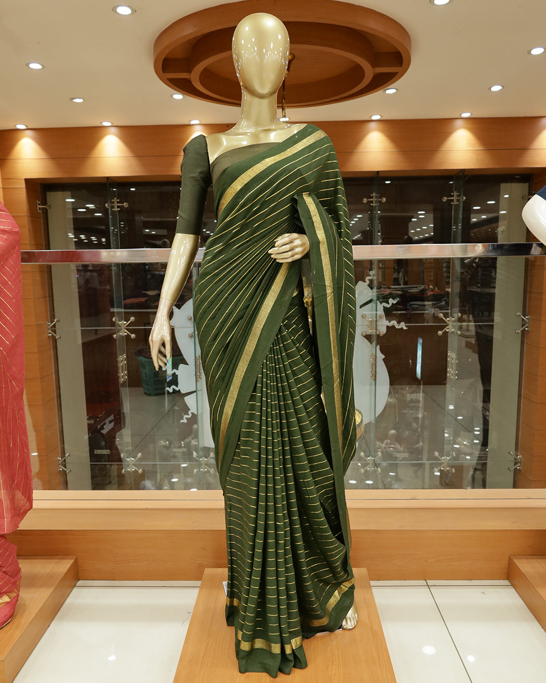Vichitra Silk Sarees with Golden Stripes - G201