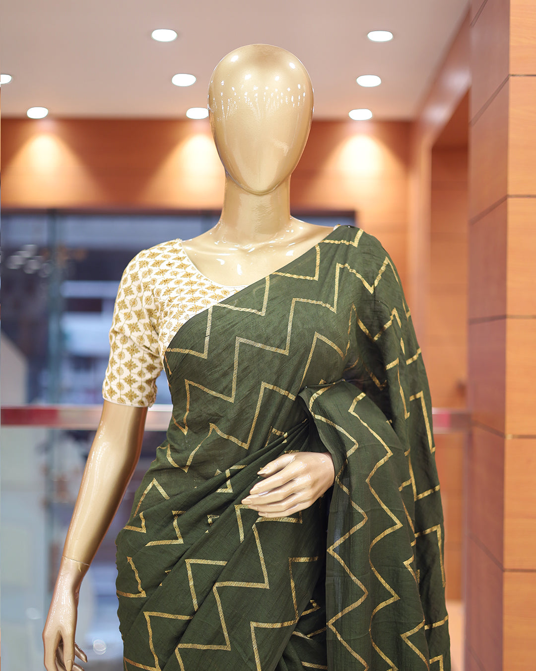 Vichitra Silk Sarees with Golden Stripes - G217