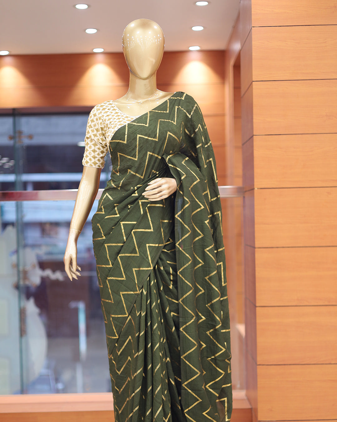 Vichitra Silk Sarees with Golden Stripes - G217