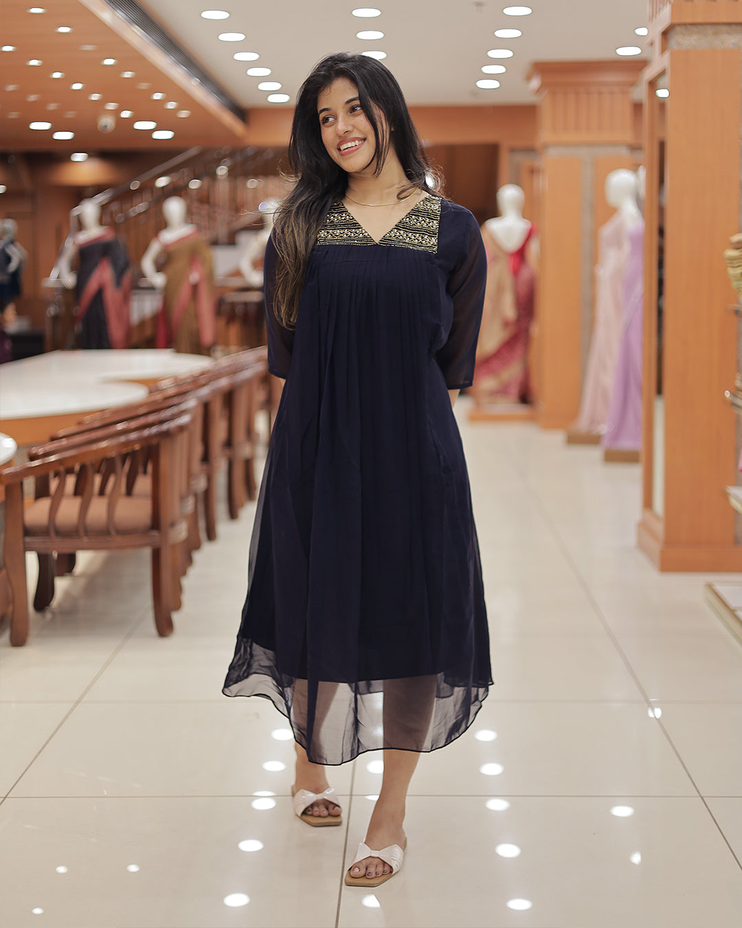 Women's Handworked Aline Kurti -R473