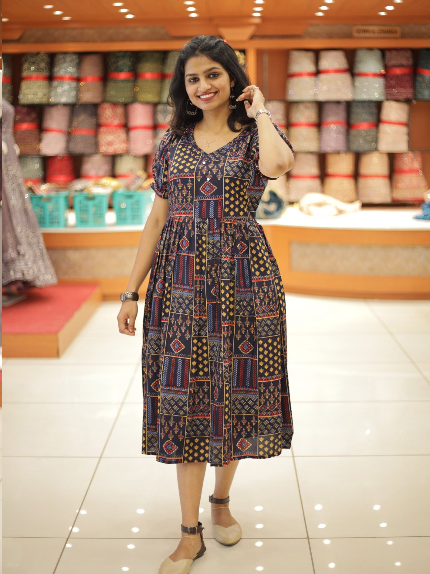 Women's printed Frock - 1304