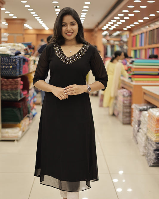 Women's Georgette Handwork Kurti- G348