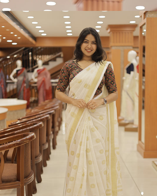 Womens Onam Special kerala set saree -G314/1298/ESR114