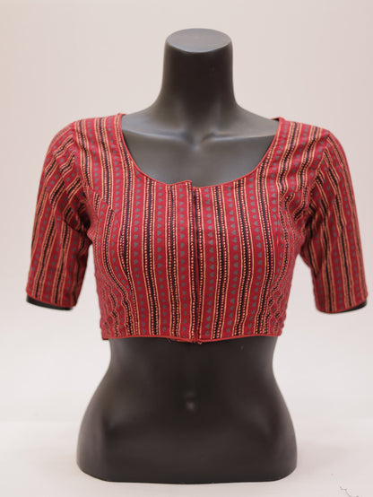 Ready to Wear Cotton Ajrak Printed Blouse -G307