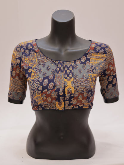 Ready to Wear Cotton Ajrak Printed Blouse -G307