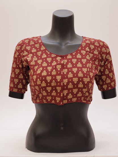 Ready to Wear Cotton Ajrak Printed Blouse -G307