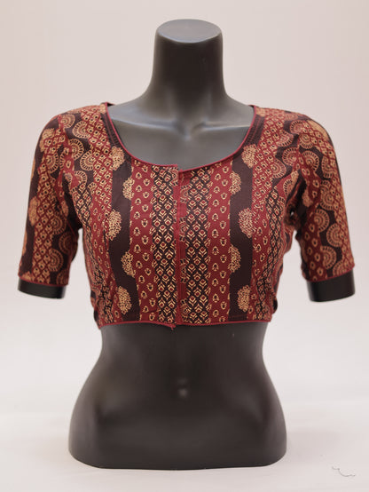 Ready to Wear Cotton Ajrak Printed Blouse -G307